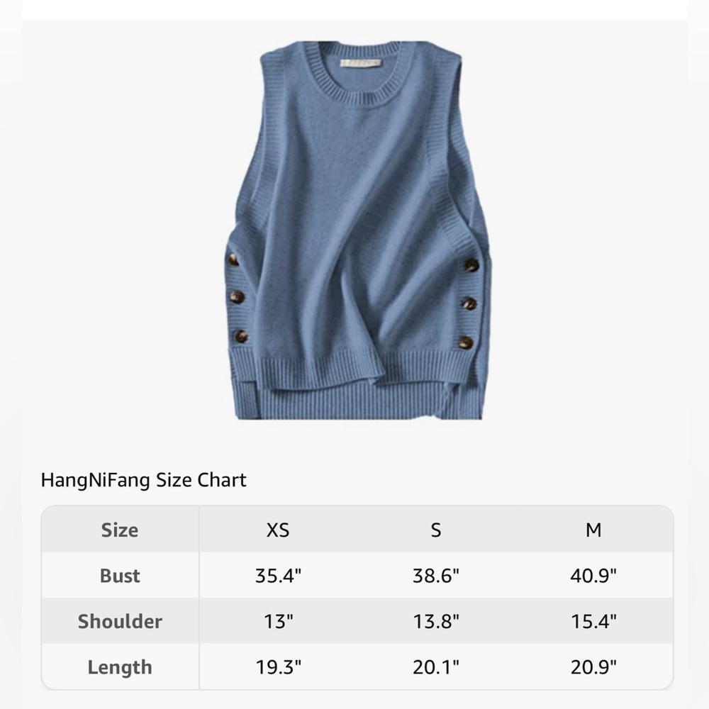 NET BLUE SWEATER VEST-S - Picture 9 of 13